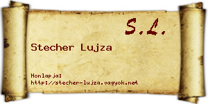 Stecher Lujza névjegykártya